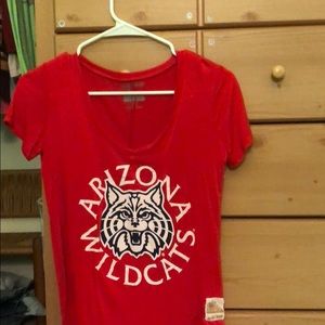 Red u of a shirt